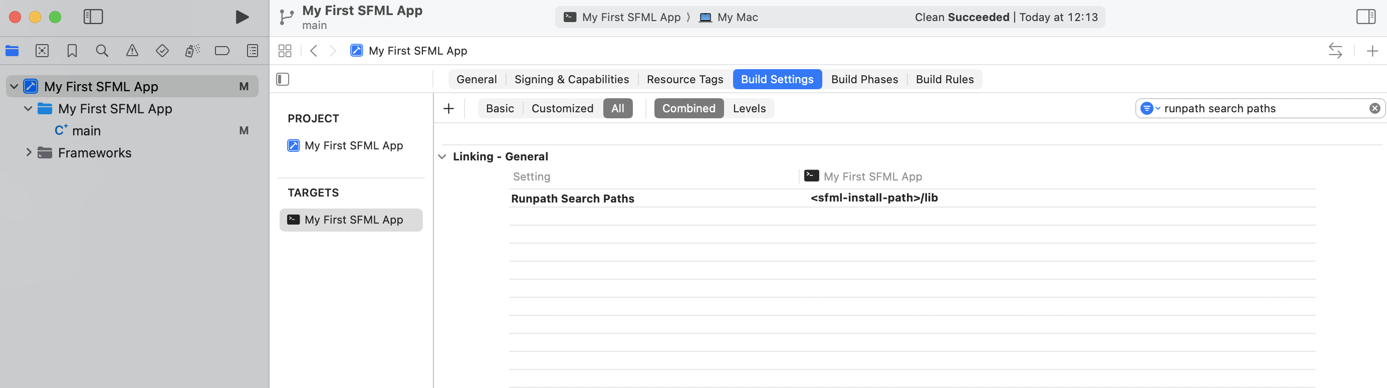 Xcode runpath settings